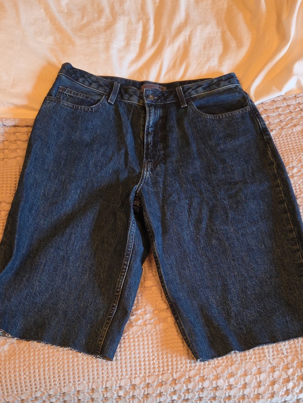 JW ANDERSON Dark Blue Denim Cutoff Shorts Size 29